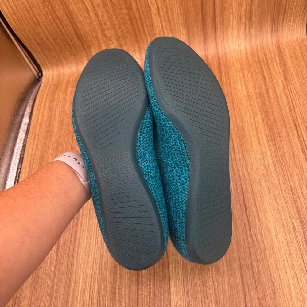 Allbirds Tree Breezers Flat Womens 11 Teal Marine Blue Knit Ballet Shoes
